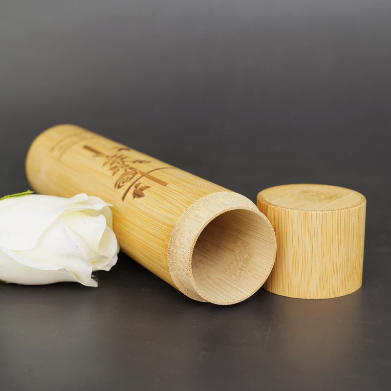 AODIYA Set of 4 Small Bamboo Scattering Urn Tube for Human Ashes, ECO Friendly Bamboo Spreading Cremation Tube Urn for Human Pet Ashes(Pigeon Rose) - Image 3